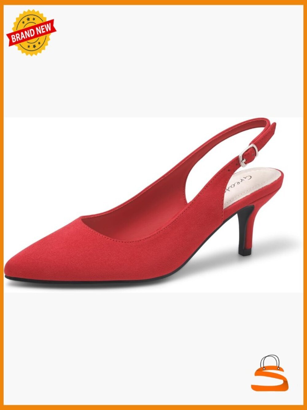 Kitten Heels Pointed Toe Slingback Dress Pumps Shoes Size 3" Heel